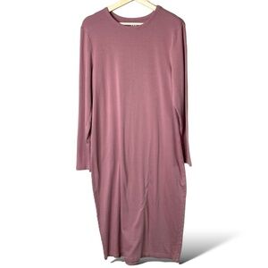 GAP Long Sleeve Modern T-Shirt Midi Dress Soft and Stretchy Crew Neck US Sz XL